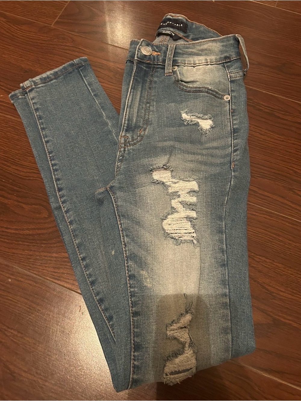Aeropostale Light Blue Ripped Skinny Jeans